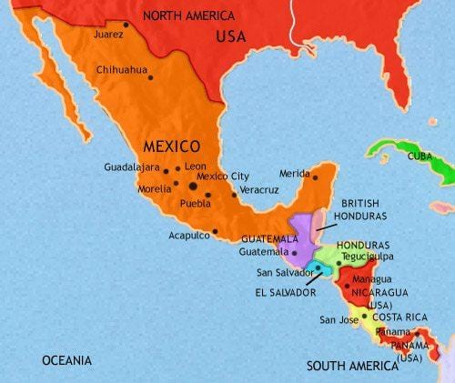 México américa mapa
