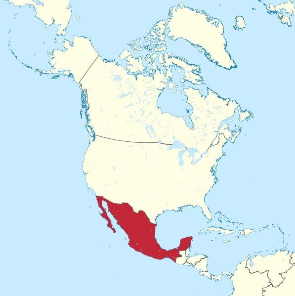 México e américa mapa