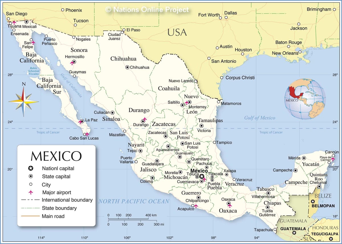 fronteira México mapa