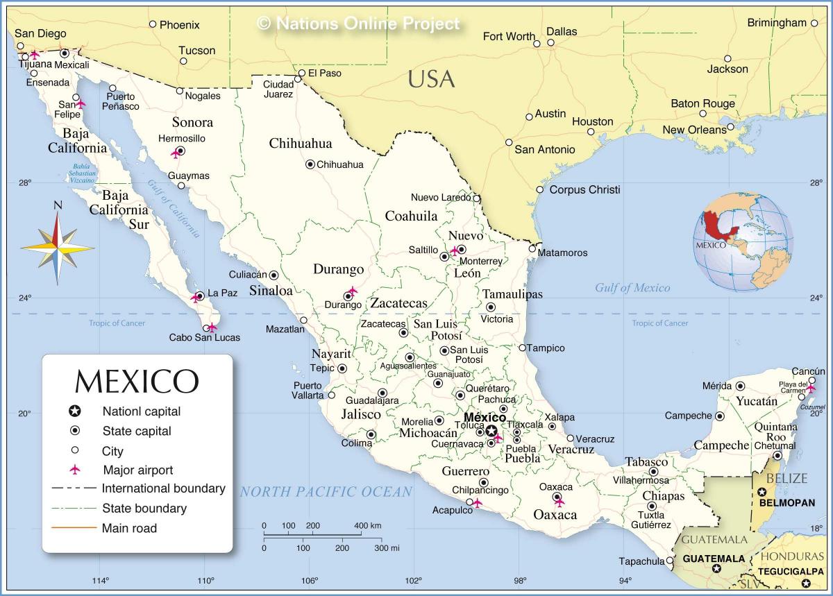 fronteira México mapa