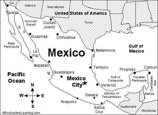mapa de México escolas