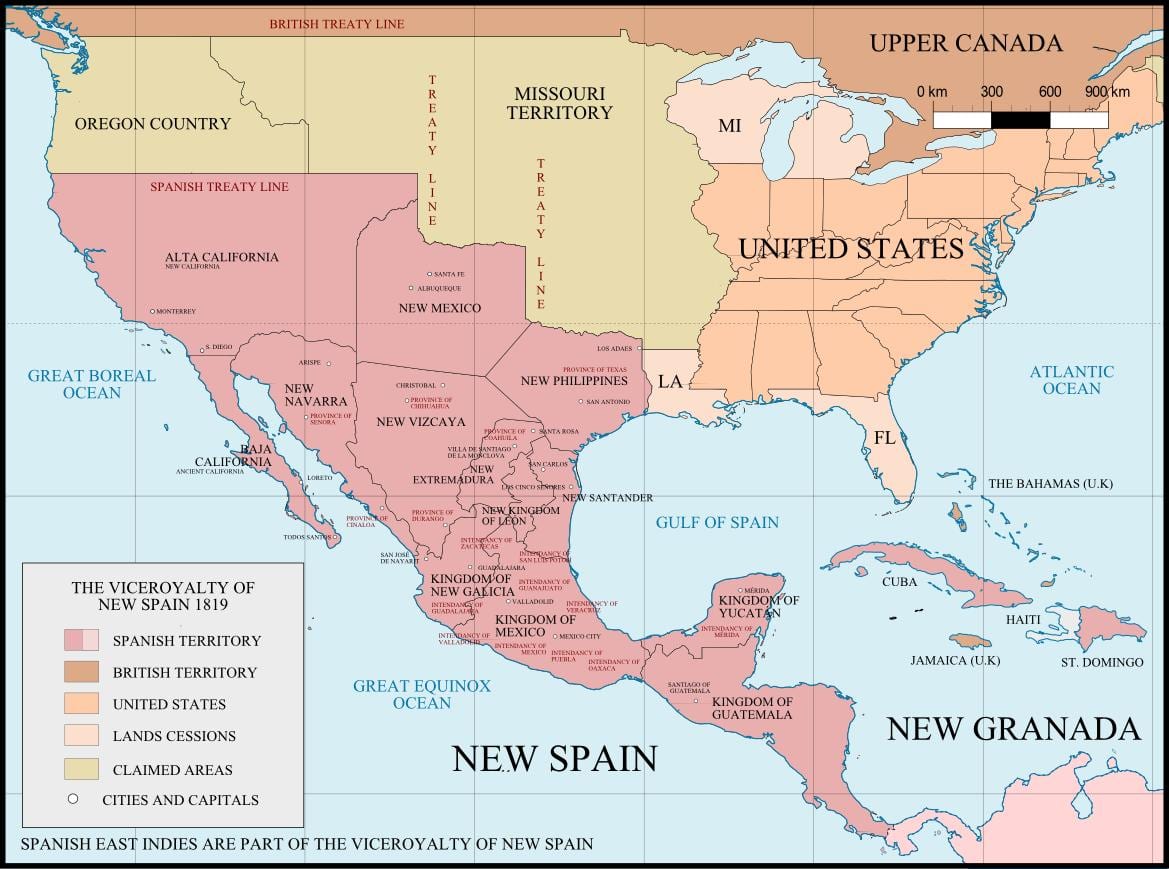México 1821 mapa