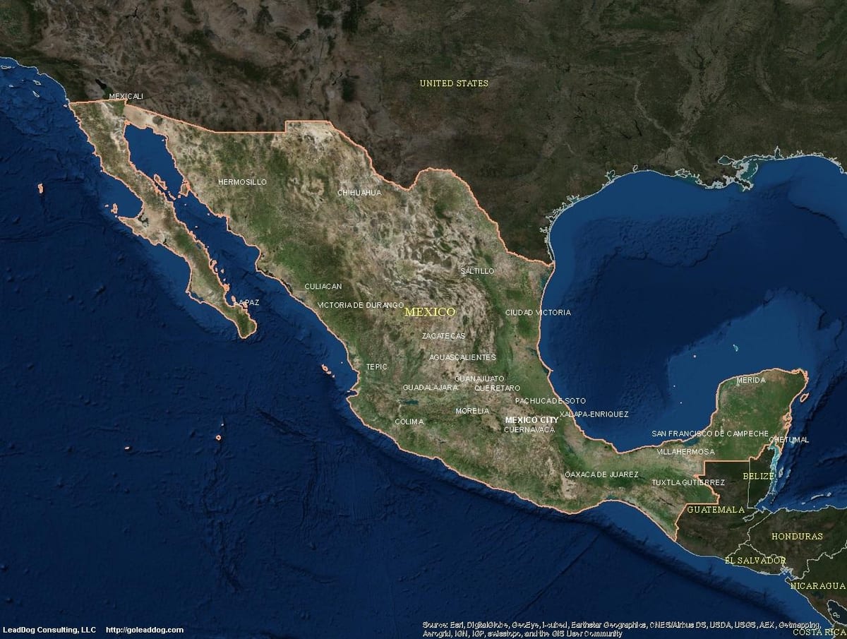 mapa de satélite México