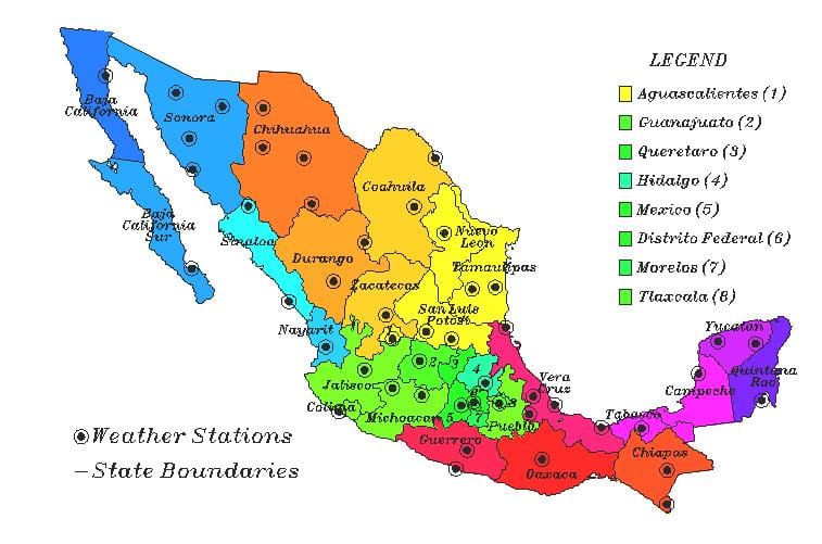 o tempo mapa de México