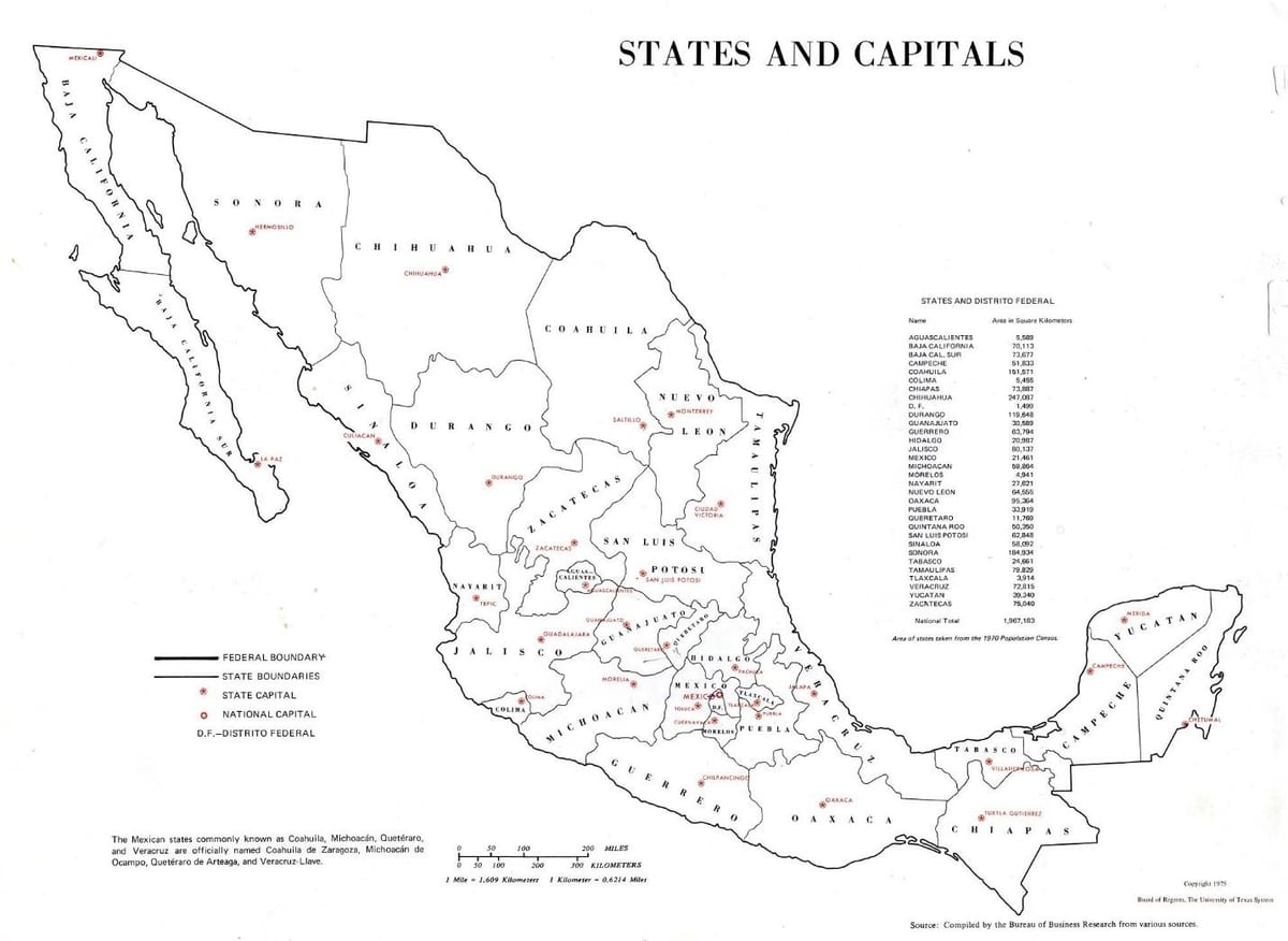 etiquetado mapa de México