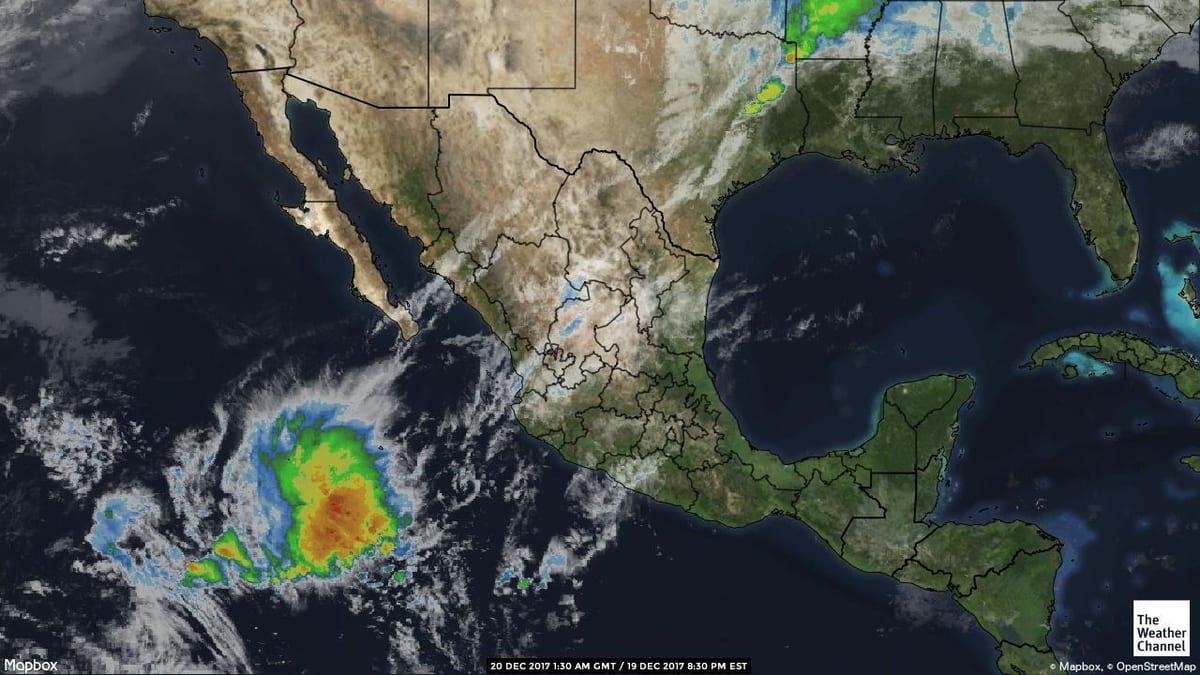 satélite o tempo mapa de México