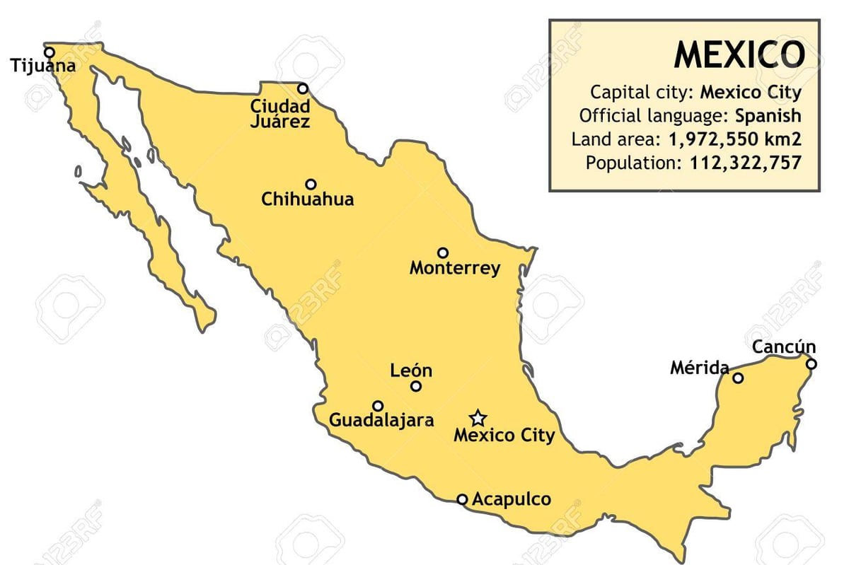 México mapa país