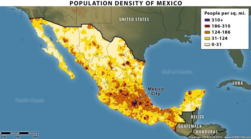 poboación mapa de México