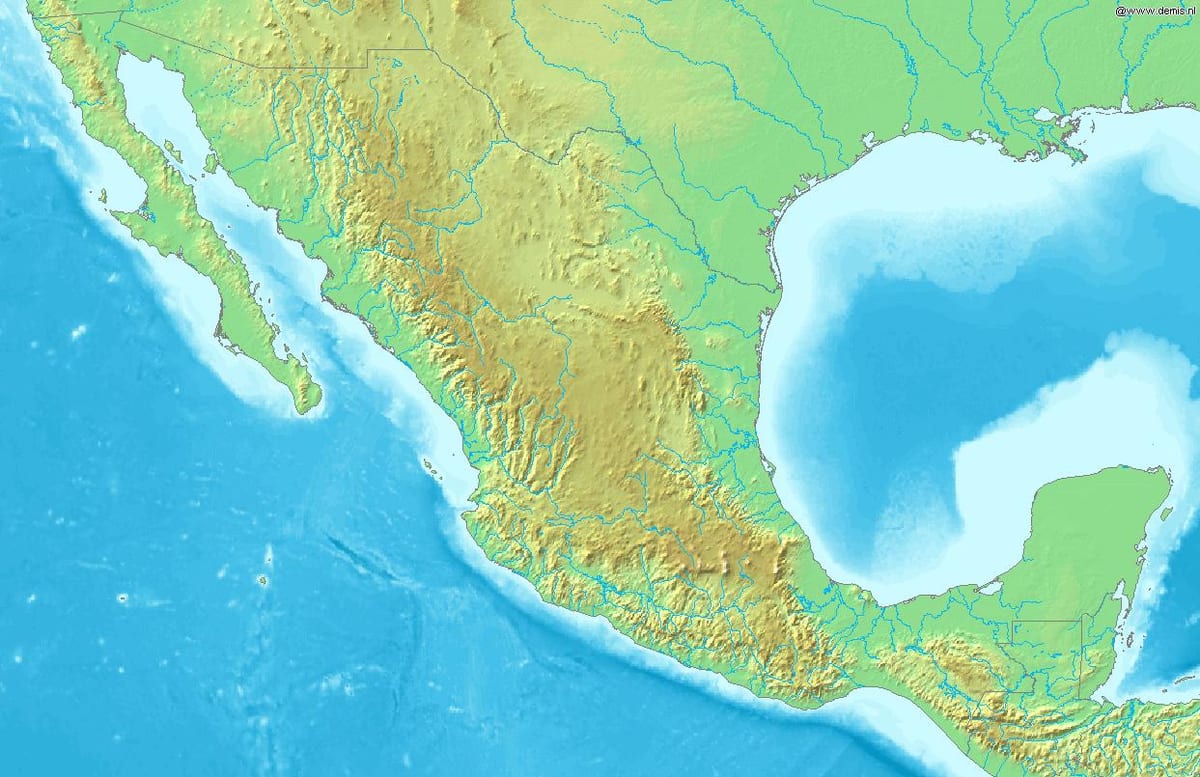 mapa de México terreo