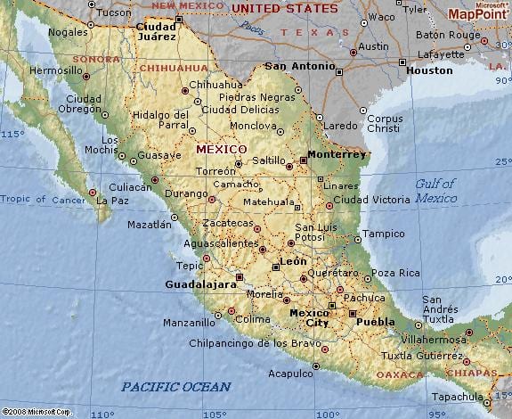 xeografía de México mapa
