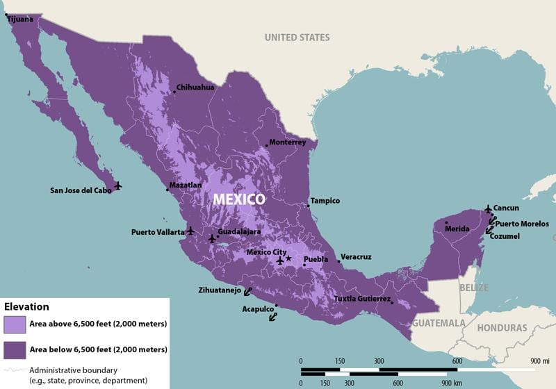 mapa de México zika
