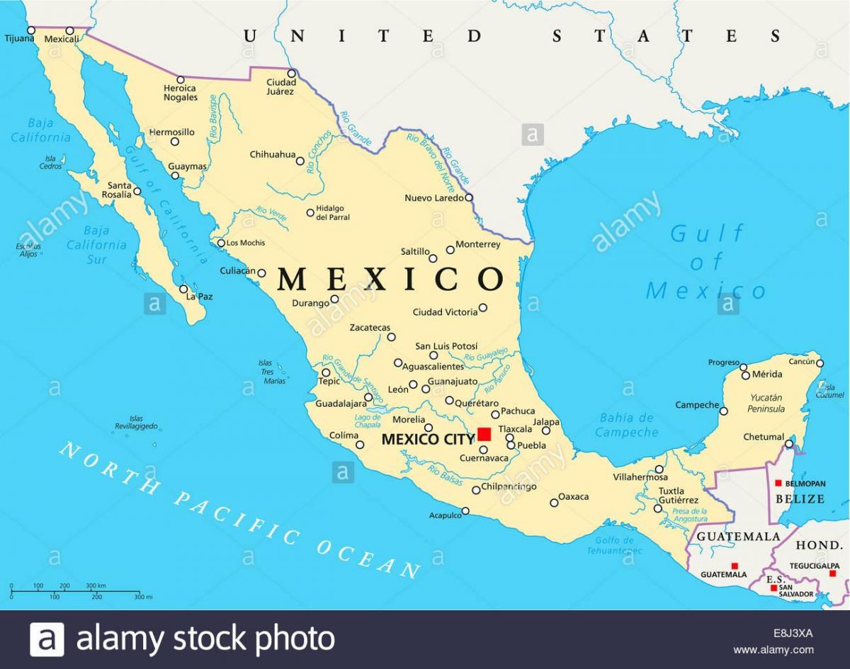 México mapa cidades