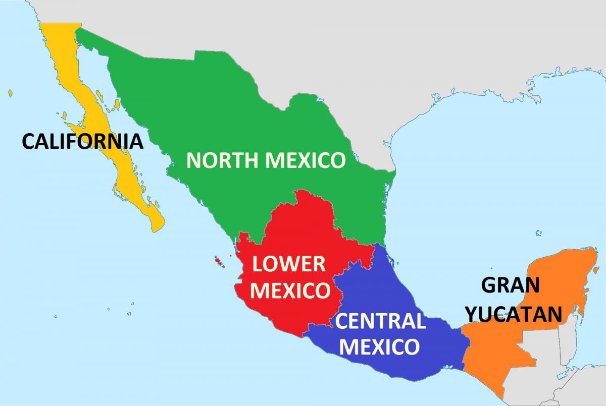 Mapa Dos Estados De México Estados De México Mapa América Central