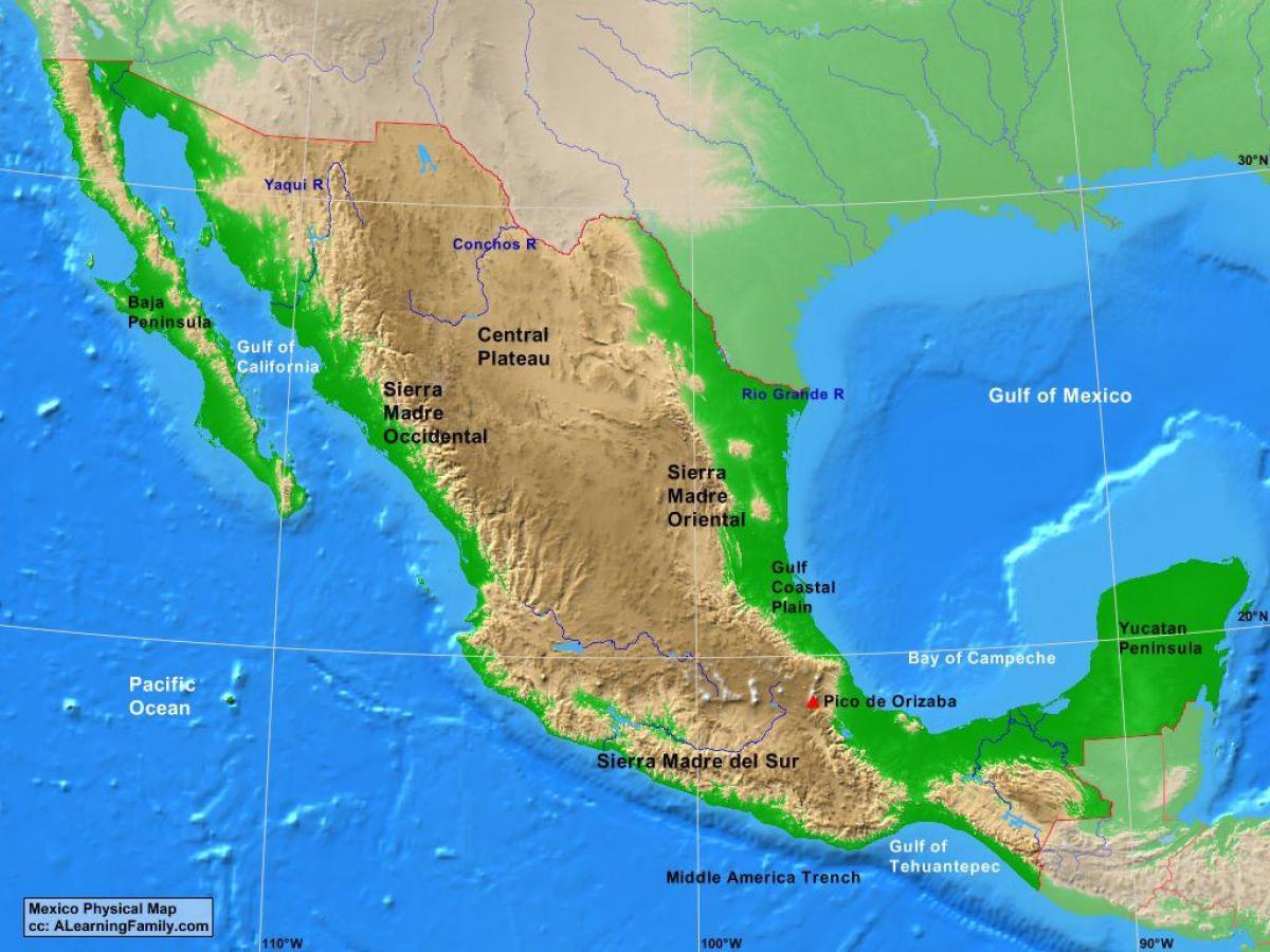 planalto de México mapa