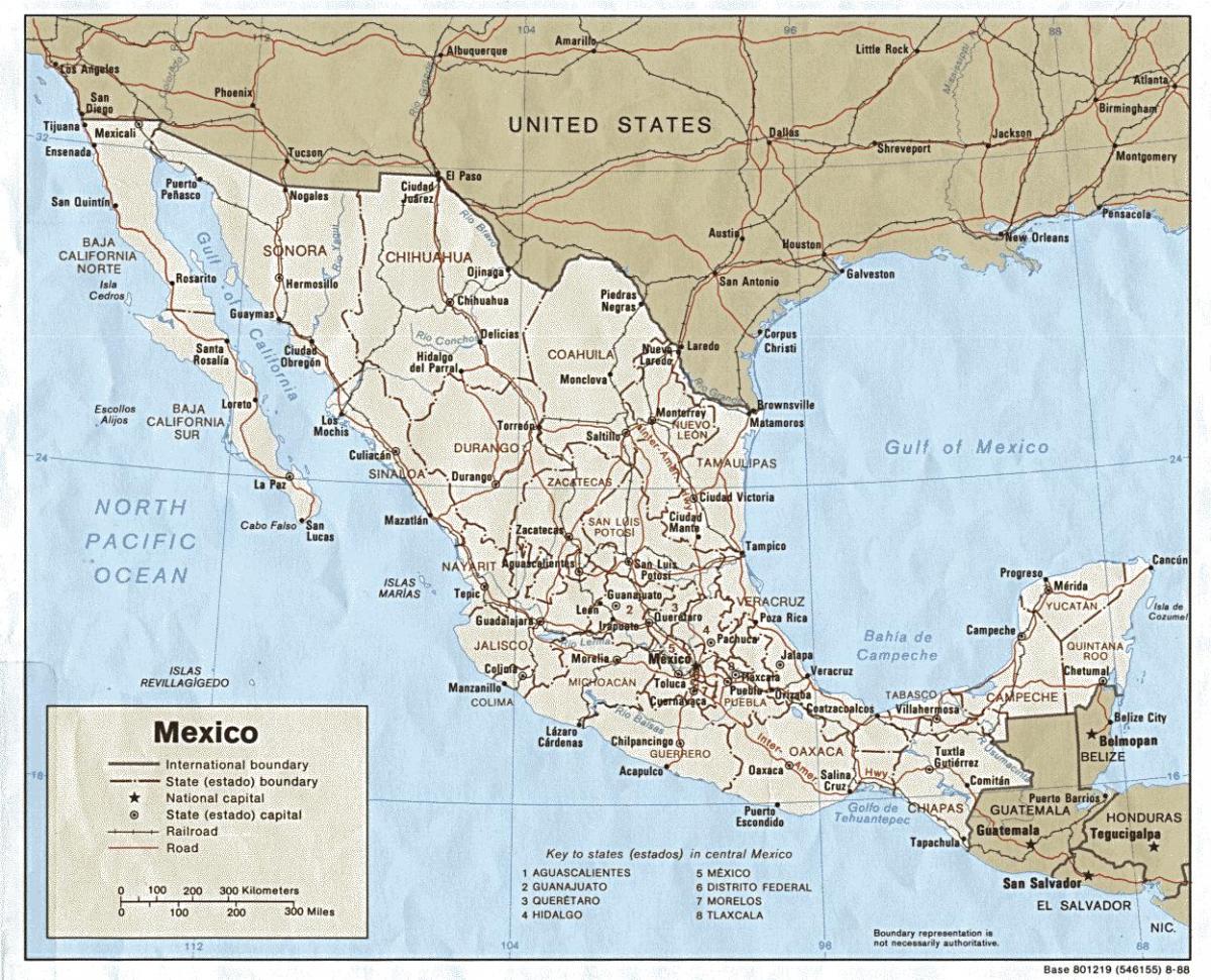 mapa da costa de México