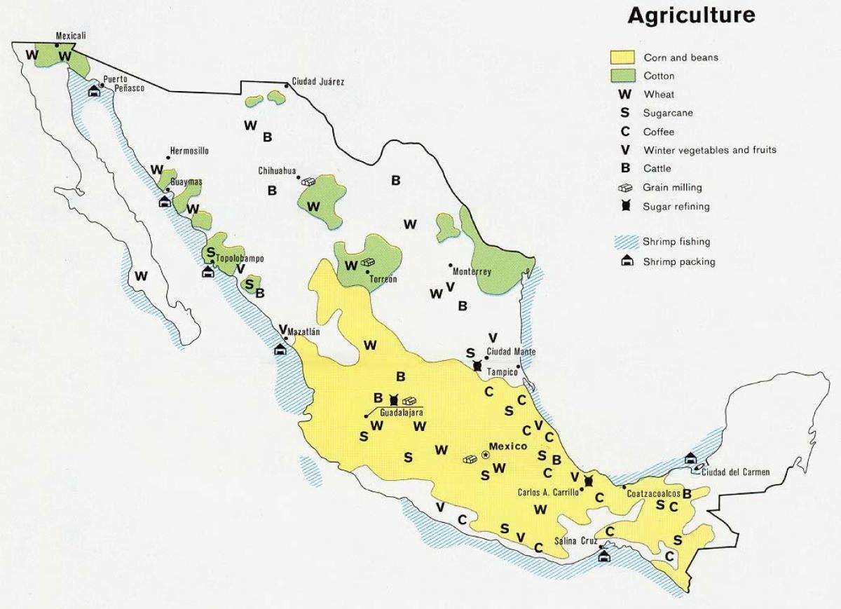 mapa de México agricultura