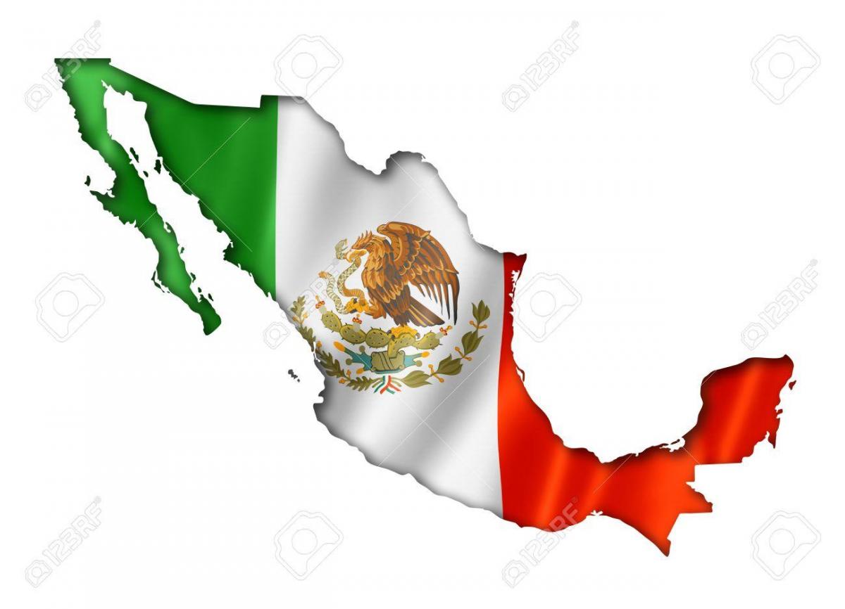 mapa de México bandeira