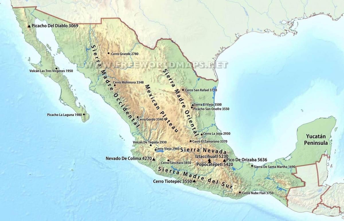 mapa de México deserto