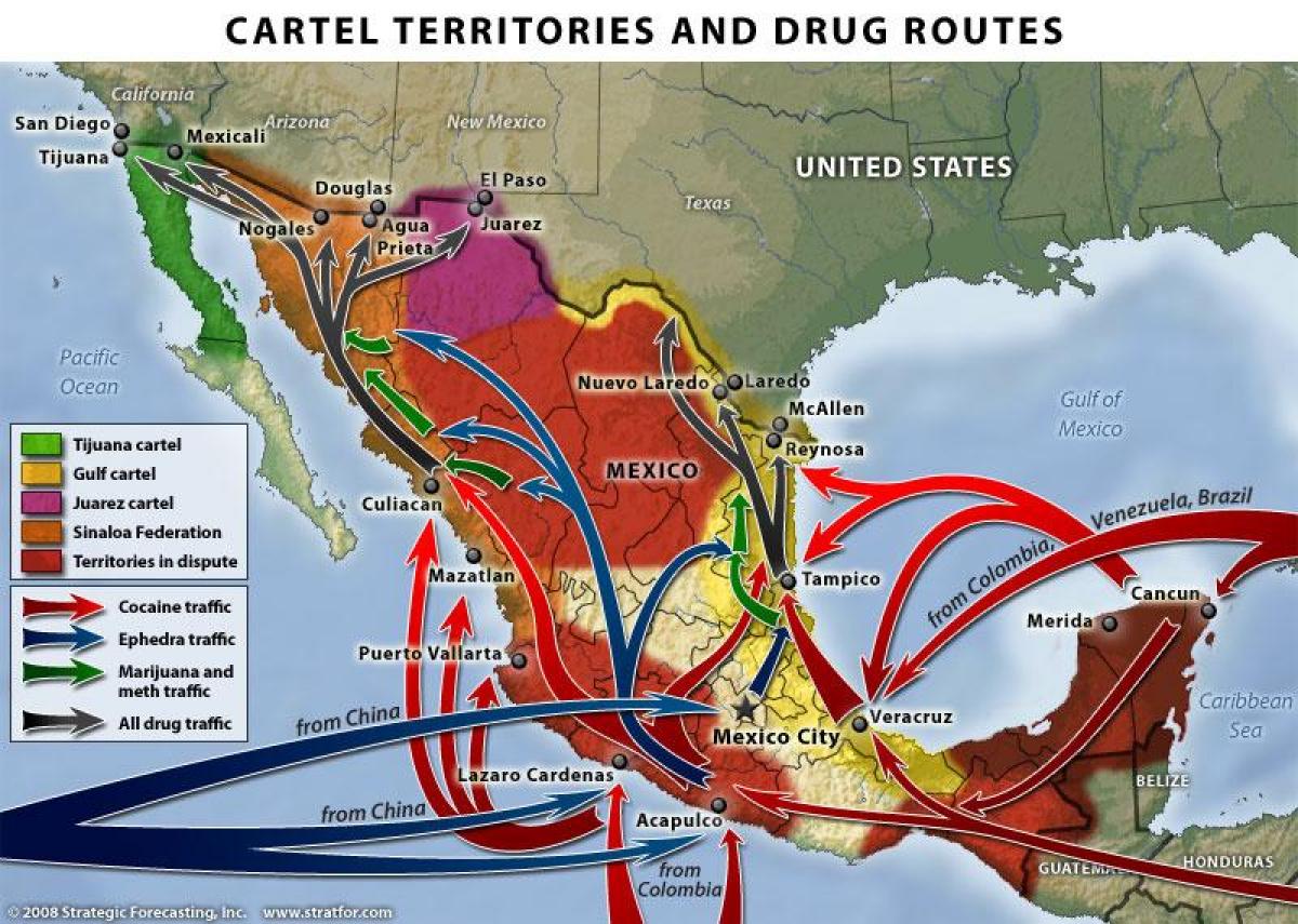mexicano guerra ás drogas mapa