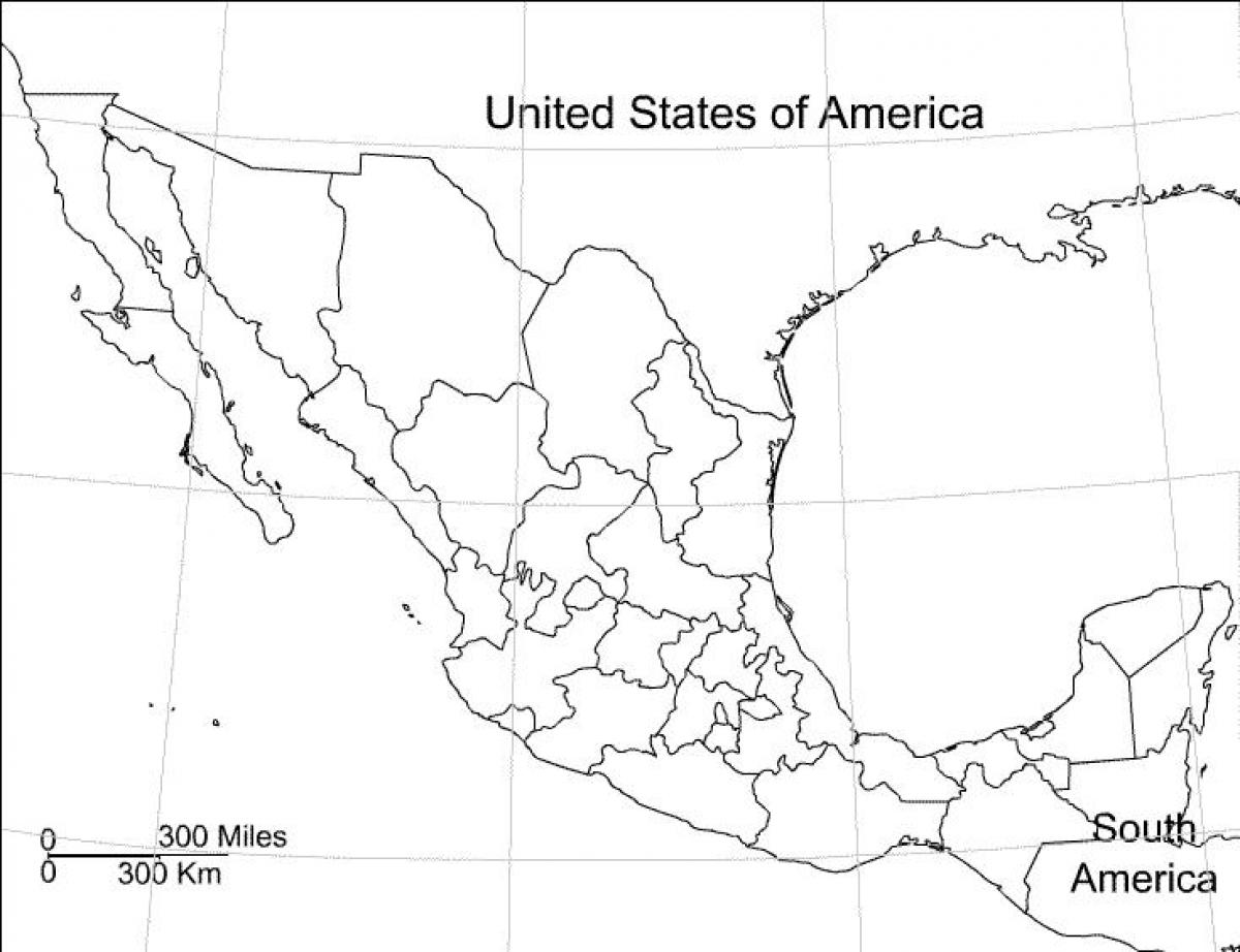 México mapa en branco