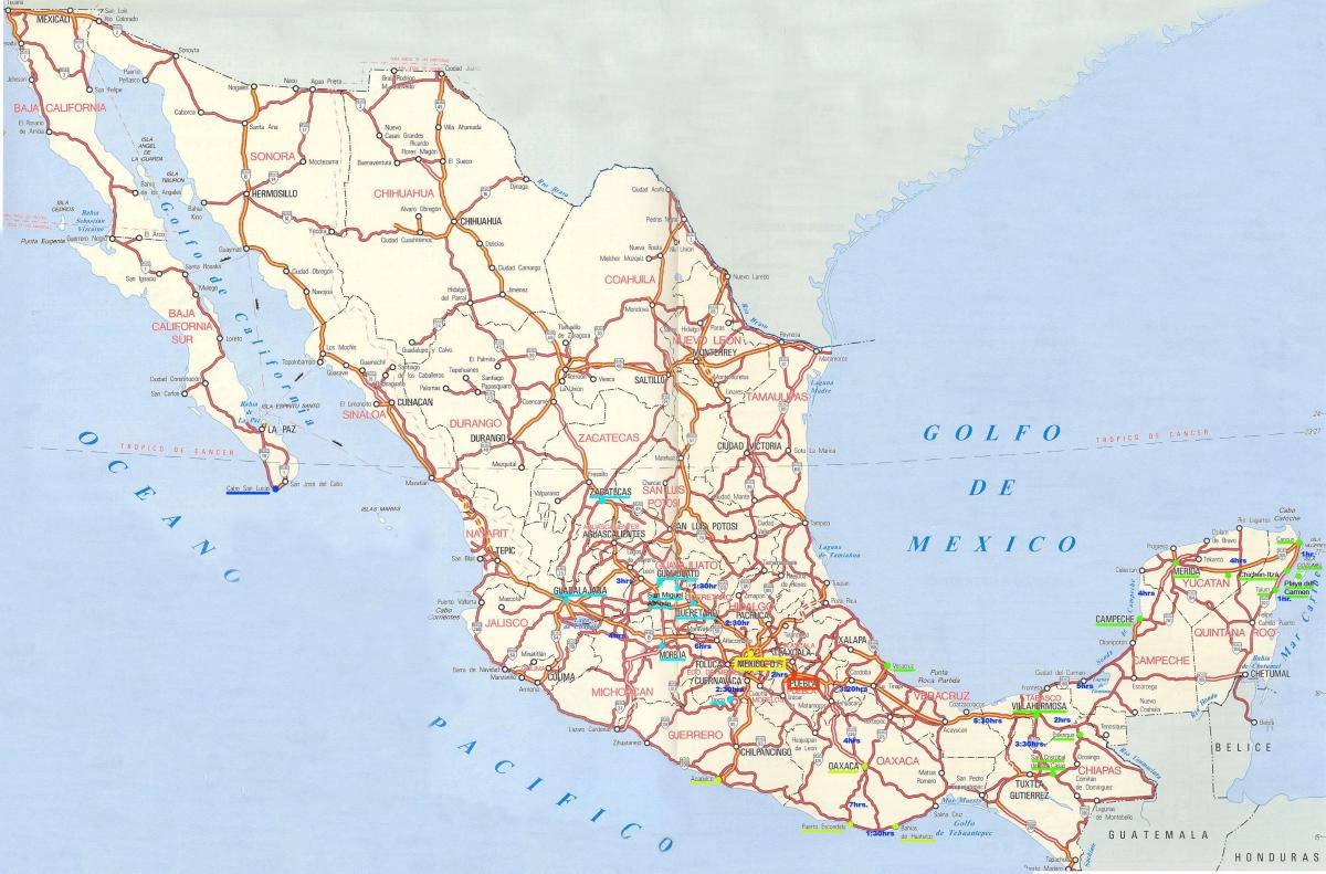 mapa de México estradas