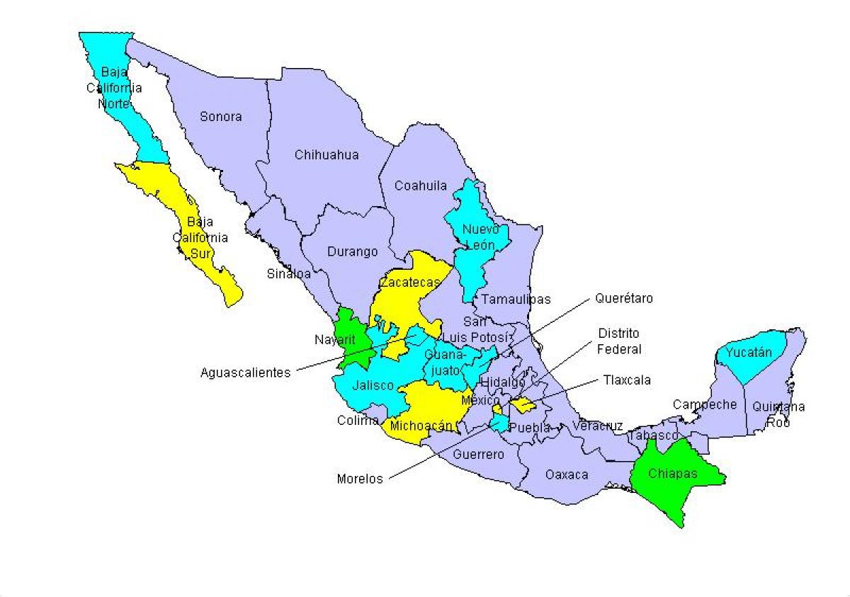 mapa de Mexicos unidos