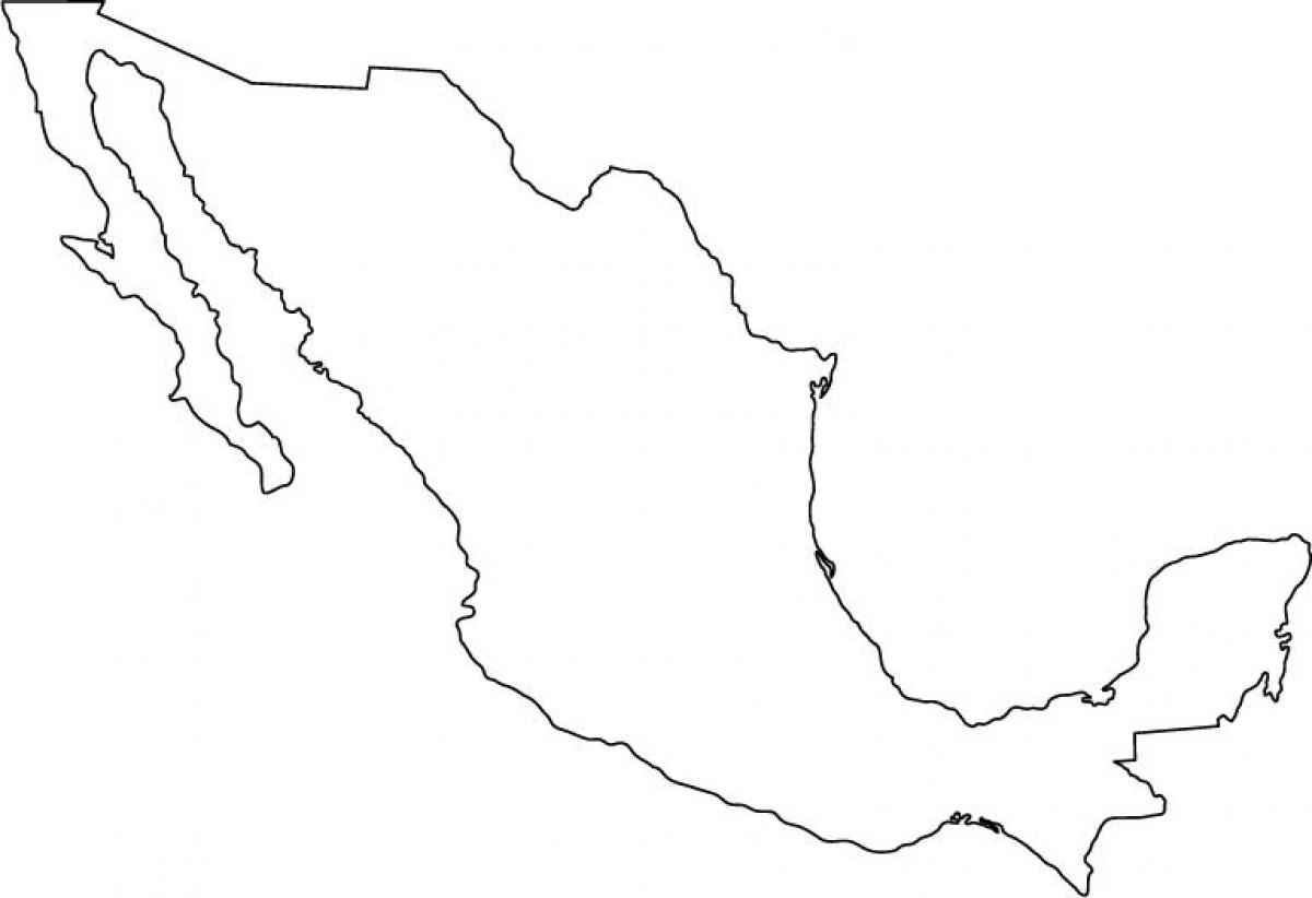 México contorno mapa