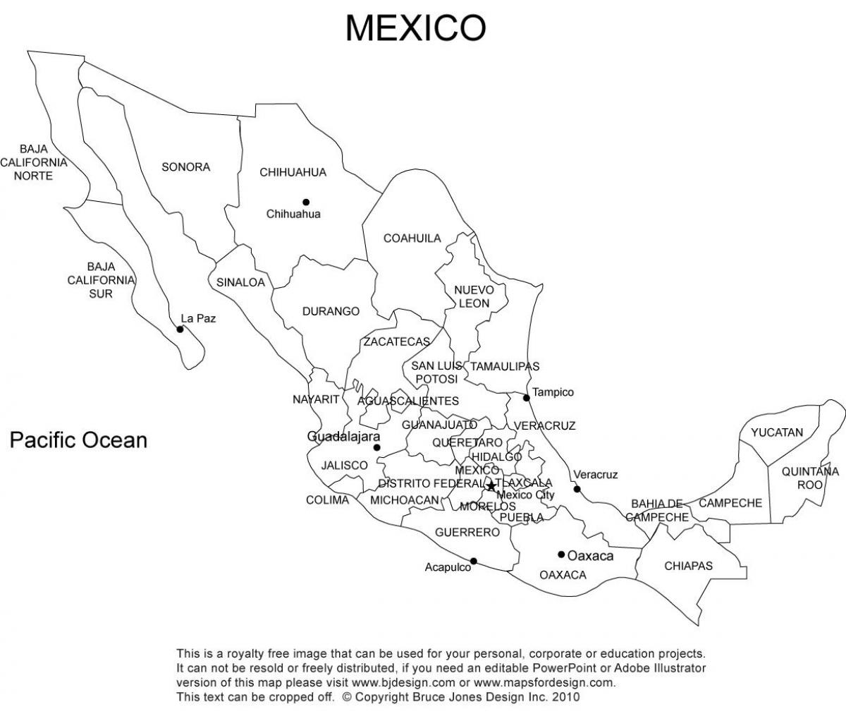 México impresión mapa