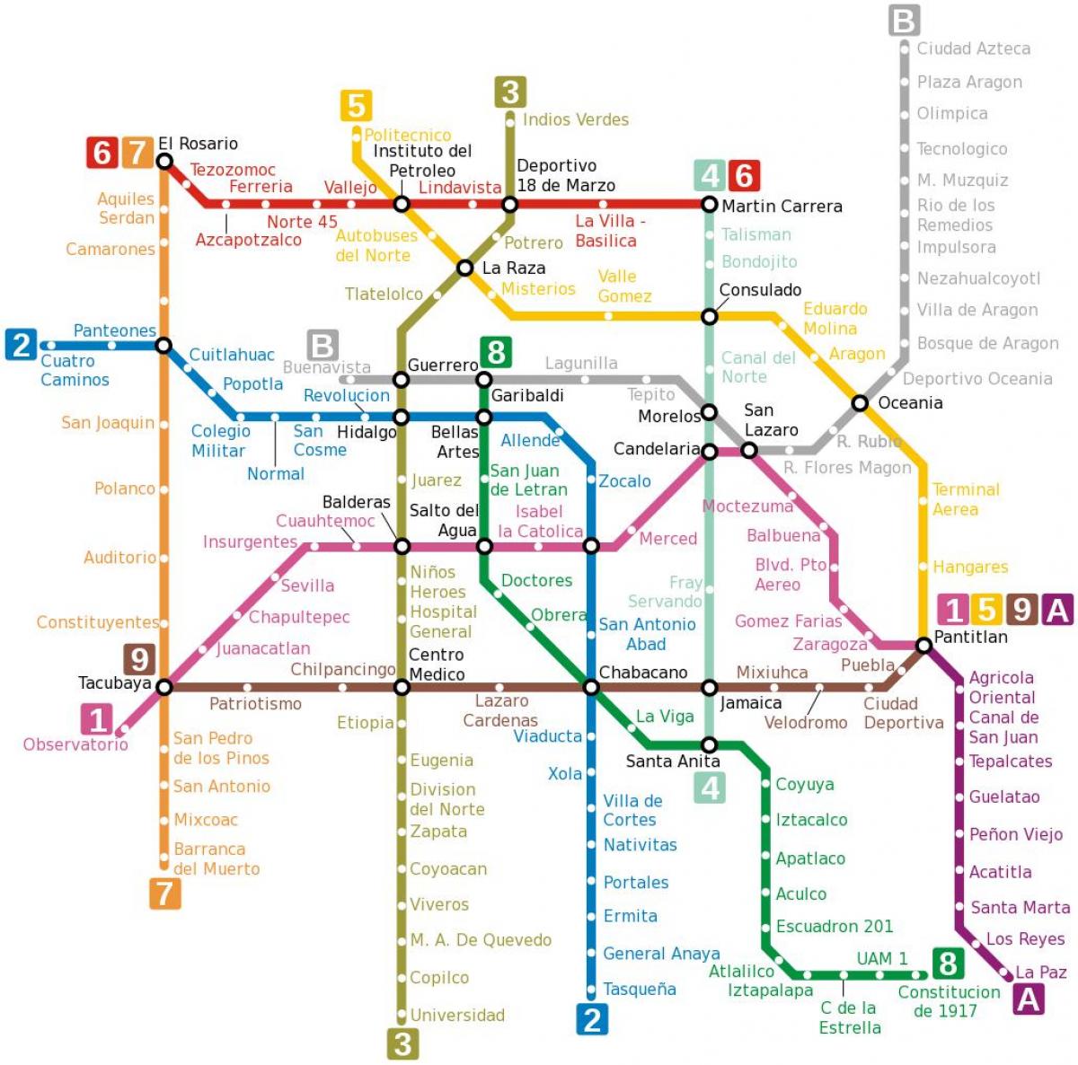 mapa metro de México