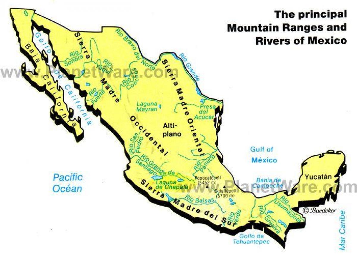 mapa de México serras