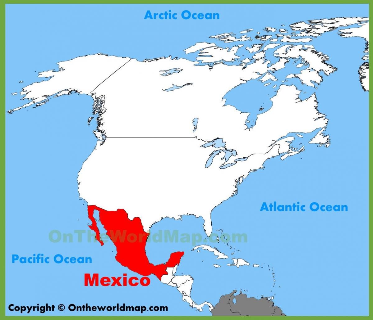 México no mapa do mundo