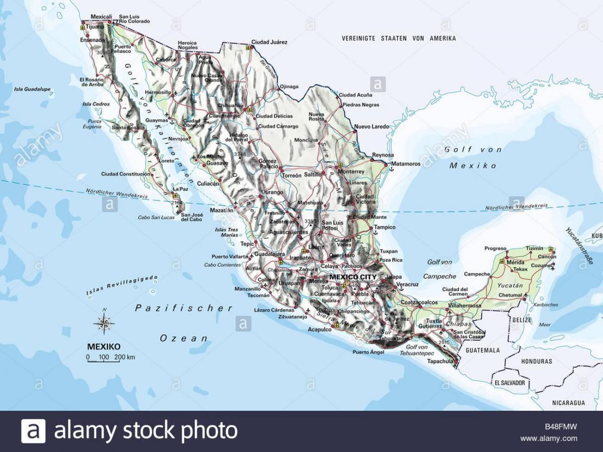 mapa de México océano