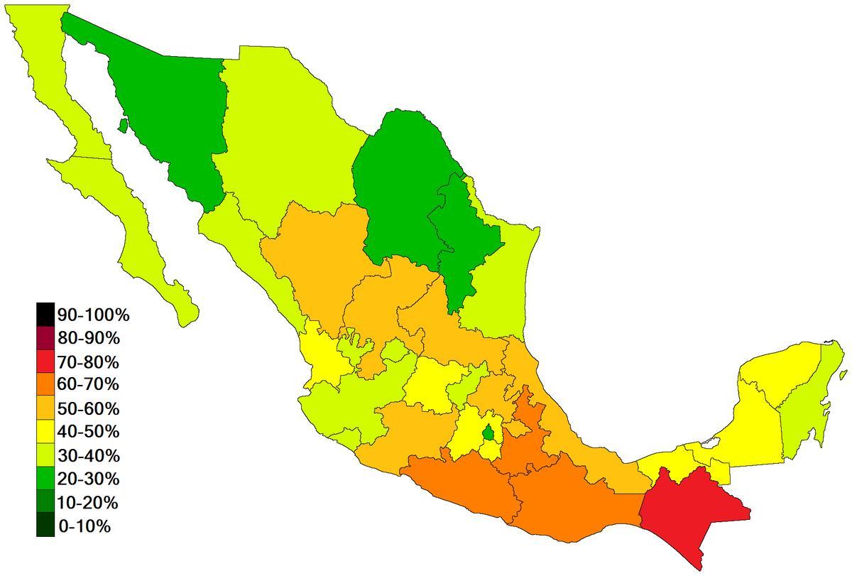 mapa de México pobreza