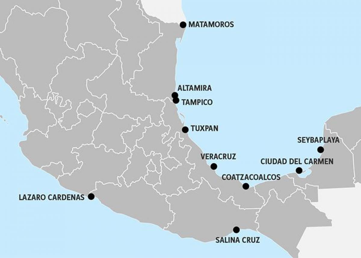 mapa de México portos