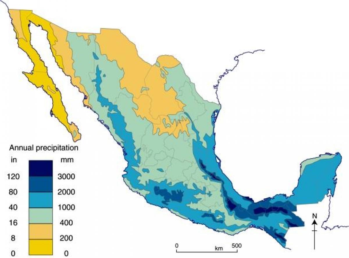 mapa de precipitación México