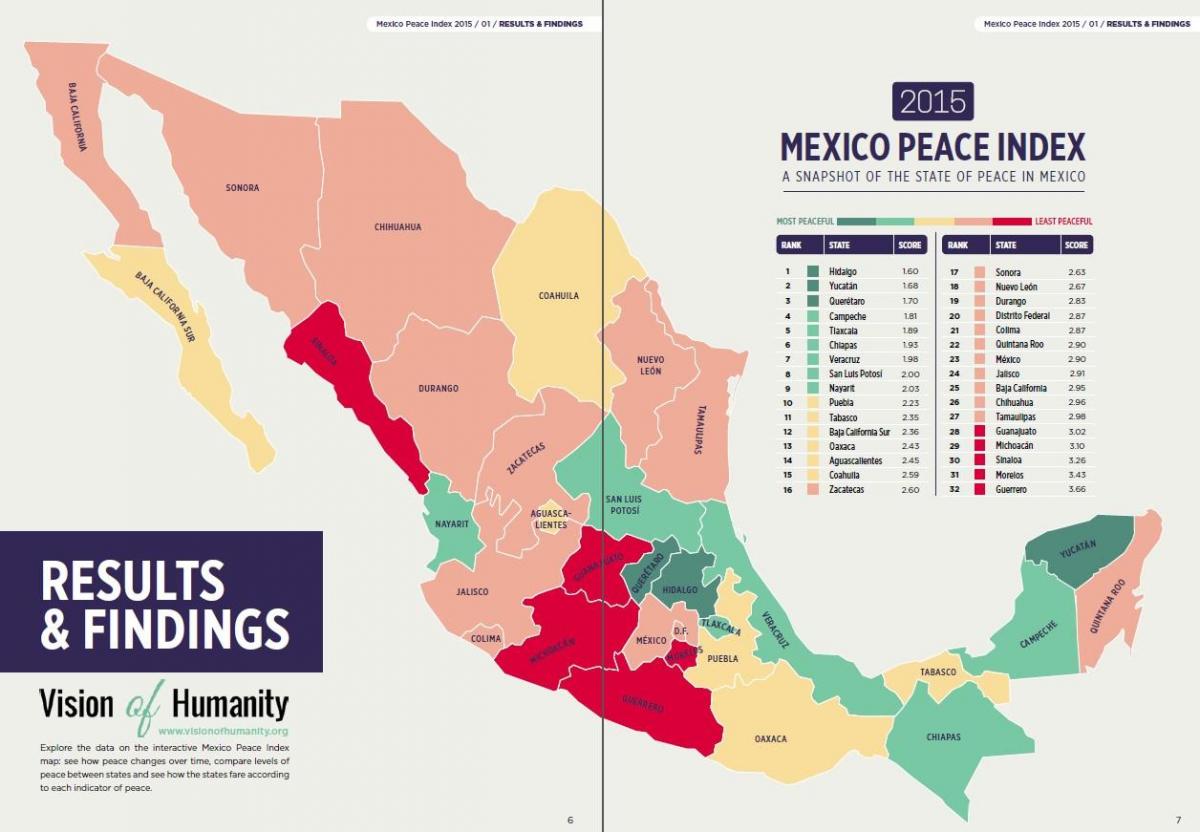 a violencia en México mapa