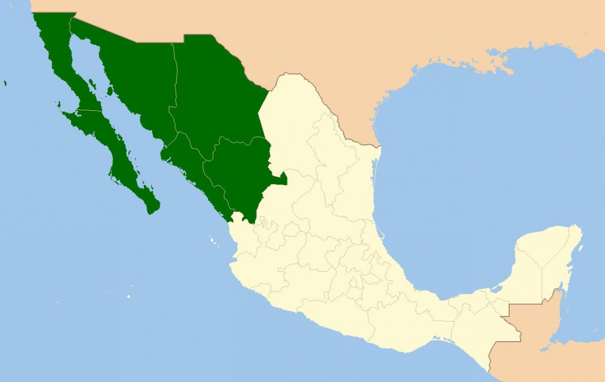 mapa do noroeste de México