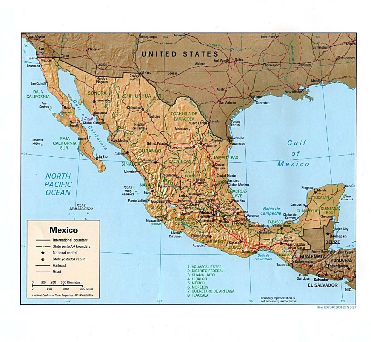 México orixinal mapa
