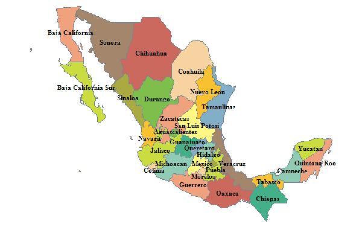 mapa de México provincias