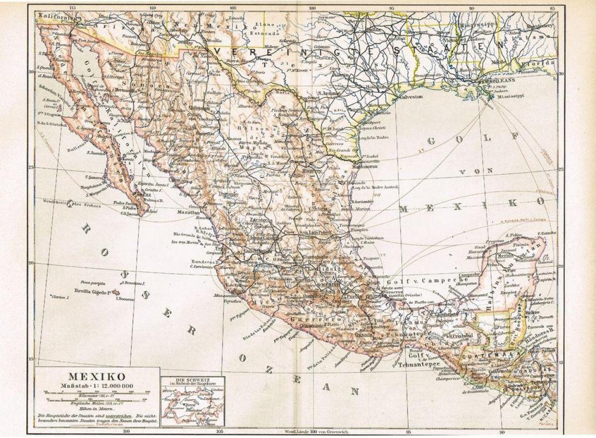 México vello mapa