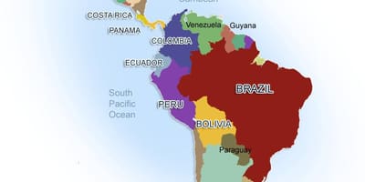 Mapa de México e américa do sur