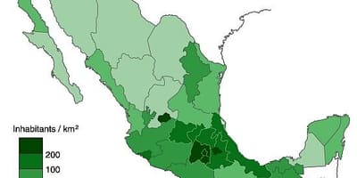 Densidade de poboación mapa de México