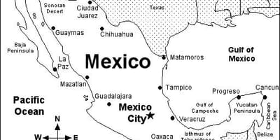 Impreso de México mapa