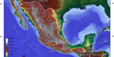 Mapa de México altitude