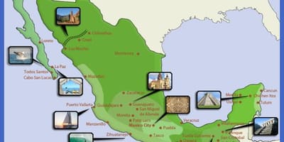 Mapa de México destinos turísticos