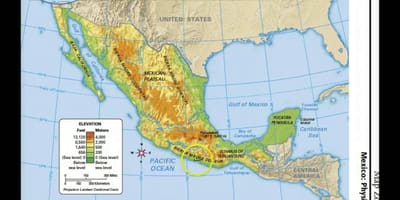 México mapa características físicas