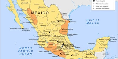 Mapa de México ciclismo
