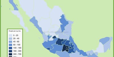 Densidade de poboación mapa de México