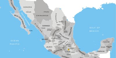 Mapa de México departamentos