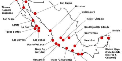 Mapa de México destinos